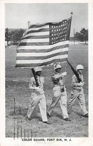 Postcard Trenton, New Jersey: Fort Dix, Color Guard Posted 1951 - Picture 1 of 3