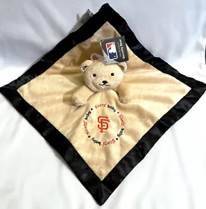 San Francisco Giants Baby Security Bear Blanket MLB Licensed 13X13 Black Silk - Picture 1 of 7