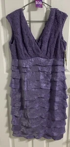 Vestido R&M Richards Talla 14 Lila Sin Mangas Metcalf Estilo 072190 Nuevo con Etiquetas - Imagen 1 de 12