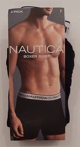 2 GENUINE NAUTICA SIZE SMALL WHITE OR BLACK 100% COTTON SIGNATURE BOXER BRIEFS - Picture 1 of 23