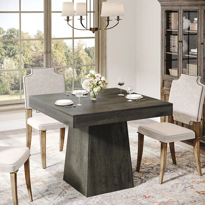 Mesa de comedor cuadrada de 31,5 pulgadas para 4 personas, mesa de cocina pequeña para salón Foto 1 de 4