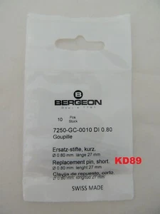 Bergeon 7230 7250 Replacement pin, short Ø 0.80 mm Lenght 27 mm 7250-GC X 10 - Picture 1 of 4