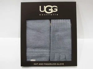 New tag Womens UGG Australia Grey Ht Wool Beanie & Fingerless Glove Set One Size - Picture 1 of 9
