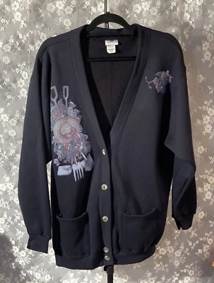 Sudadera Cardigan Vintage Años 80 Talla XL 1980 Retro Jardinería Abuela Acogedora Linda Foto 1 de 4