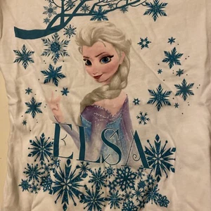 Disney Frozen Snow Flake Queen Snow T-shirt White Elsa Medium Kids Shirt - Picture 1 of 4