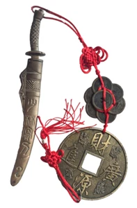 Vintage Chinese miniature Brass/Bronze Saber/Scabbard Dragon mid 1900s   8.5" - Picture 1 of 8