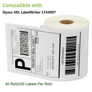 40 Rolls 4x6 Thermal Labels 220/Roll Compatible Dymo 4XL LabelWriter 1744907 - Imagen 1 de 6