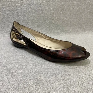 Steve Madden Shoes Women's Size 8M Brown Spair Peep Toe Slip-on Flats - Picture 1 of 9