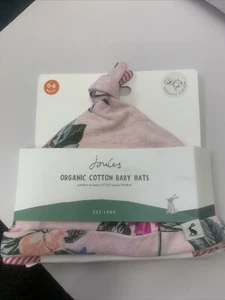 Joules Organic Cotton Baby Hat 0-6 Months 1 Striped/1 Floral Design - Picture 1 of 1