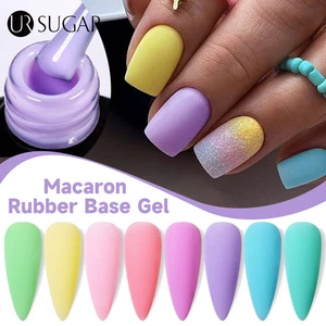 UR SUGAR 7ml Macaron Rubber Base Gel Nail Polish Candy Colorful Nail Gel Varnish