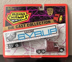 1996 Road Champs Die Cast Scale Ford Semi Truck Trailer Hershey's Syrup - Picture 1 of 4