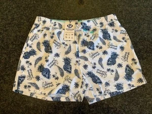 California Summer White Skull Pineapple Swim Trunks - Picture 1 of 1