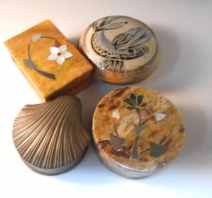 4 schöne Schmuckschatullen Made in India - Messing-Keramik-Marmor Materialien. - Bild 1 von 12