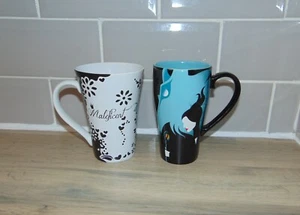 2 Disney Store Villains Maleficent Sleeping Beauty Tall Latte Coffee Mug VGC - Picture 1 of 11