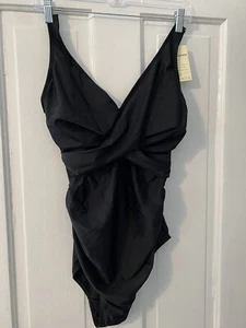 Summer Sunshine Womens Maternity Swimsuit Bathing Suit Size Small Black NWT - Picture 1 of 5