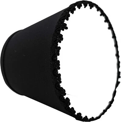 黑色 10 英寸 Empire 灯罩带黑色刺绣装饰(锋利和尖端 inc — 第 1/4 张图片