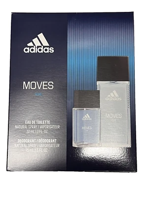 COTY ADIDAS MOVES HIM 2 件套 FRAGRANCE 礼品套装 EDT SPRAY & DEODORANT 喷雾 — 第 1/2 张图片