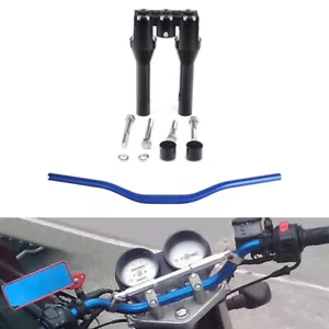 8"+1" Handlebar Riser Kit w/Blue 1-1/4" Handlebar For Harley Sportster Softail - Foto 1 di 6