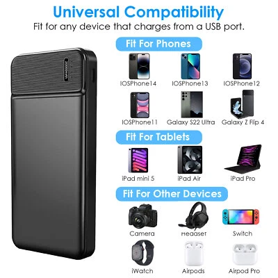 Banco de alimentación 30000 mAh carga rápida batería externa para Samsung Galaxy iPhone Foto 1 de 4