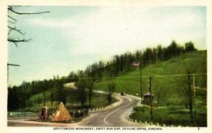 Postcard Spottswood monument, Swift Run Gap Skyline Drive Virginia - Picture 1 of 2