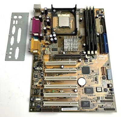 ASUS Mainboard Bundle P4B Rev:1.03 - Pentium 4 SL59U - 3x 256MB RAM - Slotblende - Bild 1 von 4