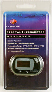 Coralife Digital Thermometer Good For Terrariums Fresh and Saltwater Aquariums