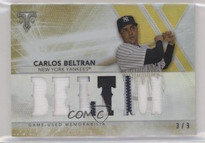 2015 Topps Triple Threads Relics Gold /9 Carlos Beltran #TTR-CBN1
