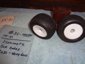 Vintage JC.Concept Tires Wheels Team Losi RC Car Part (see hub) Bar Codes #3021 - Picture 1 of 6