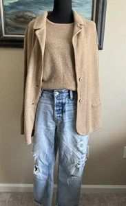 CHARTER CLUB Luxus 100 % Kaschmir Strickjacke & Pullover groß vorne offen hellbraun beige - Bild 1 von 24