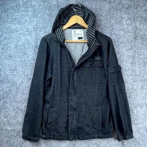 Ezekiel Jacket Mens Medium Black Hooded Grunge Skater Y2K Urban Casual Indie - Picture 1 of 7