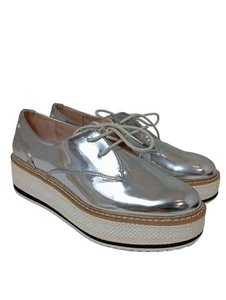 ZARA WOMAN Mocasines Mujeres Zapatos Talla EU 38 color plata look casual - Imagen 1 de 5