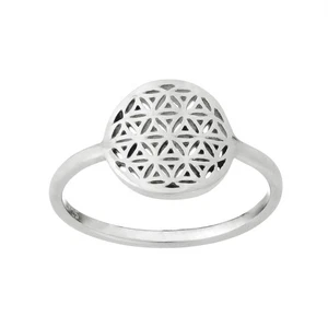 81stgeneration Sterling Silber Dünnes Band Runden Blume des Lebens Ring - Bild 1 von 8