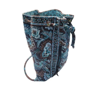 Mochila azul Java Vera Bradley mochila con cordón bolsa de punto retirada Foto 1 de 4