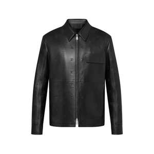 LV Louis Vuitton Blason Embroidered Leather Overshirt sz L-XXXL - Picture 1 of 6