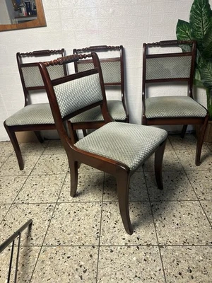 Englische Stilmöbel Heldense Set von 4 Esstisch Stuhl Stühle Mahagoni - Bild 1 von 4