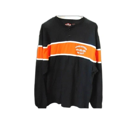 Pullover Harley Davidson para hombre talla grande en negro y naranja Sturgis Kentucky Foto 1 de 4