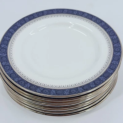 "JUEGO DE 8 PLATOS DE PAN Y MANTEQUILLA ROYAL DOULTON SHERBROOKE 6 1/2"" EXCELENTE ESTADO" Foto 1 de 4