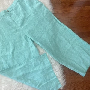 NWT European Flax Chino Cropped Wide Leg Pants Coldwater Creek Size 20W Plus - Picture 1 of 8