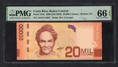 Costa Rica 20000 Colones 2009 (ND 2010) P278a Sin Circular Grado 66 Foto 1 de 2