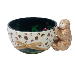 Zrike Bamboo Forest Monkey on Bowl Fruit Cereal Soup Noodles by Terri Beavers - Picture 1 of 13