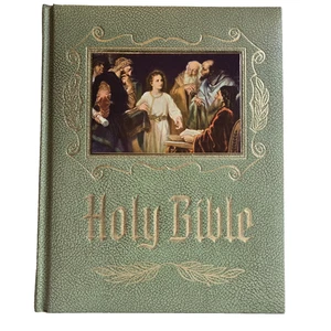 Holy Bible Vtg Large Family Heirloom Red Letter KJV Gilt Edges Master Reference - Picture 1 of 24
