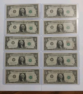 U.S. $1 , 1963 B , Joeseph Barr notes, 10 total Fine , ☆ note included see pics☆ - Picture 1 of 15