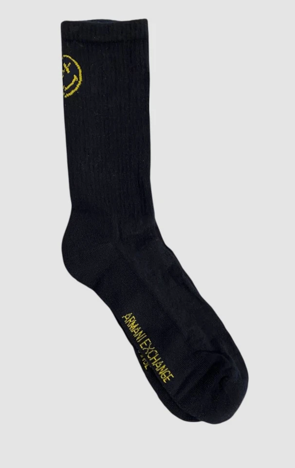 Calcetines Armani Exchange Para Hombre Azul Gráfico Logo Smiley Acanalados 3/4 Talla L/XL Foto 1 de 1