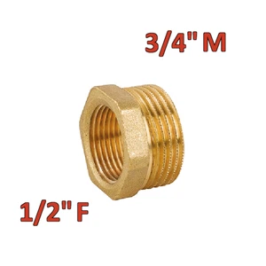 Riduzione esagonale in ottone con attacco Maschio 3/4'' x Femmina 1/2'' - Foto 1 di 1