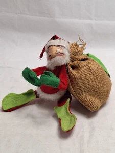 Muñeca De Colección 5" Sentada Annalee Mobilitee Navidad Santa Meredith NH EE. UU. 1970s - Imagen 1 de 8