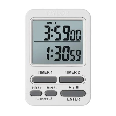 Dual Event Digital Timer w/Clock, White - Image 1 of 4