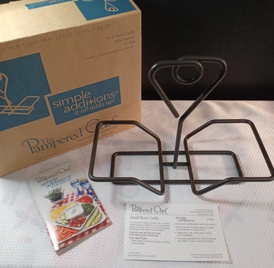 The Pampered Chef Small Square Bowl Caddy #1944 Black New In Box - Image 1 of 2