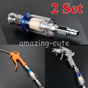 6 tlg Druckluftfilter Wasserabscheider Ölabscheider 1/4" mit Schnellkupplung NEU - Bild 1 von 7