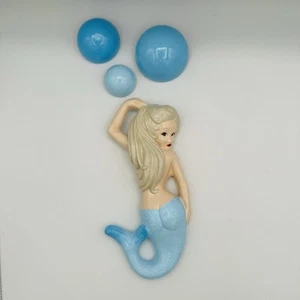 Mermaid Chalkware Kitsch Kitschy Wall Plaque Mid-Century Retro Fish VTG Style - Picture 1 of 3