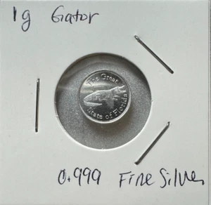 1 gram .999 Fine Silver Round Coin - Gator gram GREAT STATE of FLORIDA - Picture 1 of 3